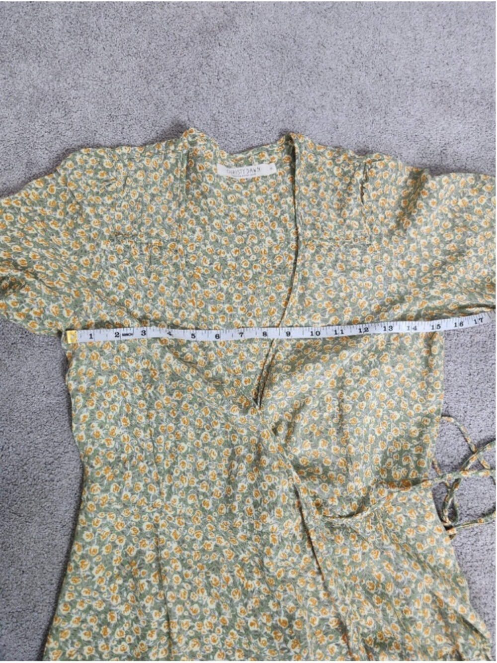Christy Dawn Augusta Wrap Dress Rose Garden Size XS Adjustable Fit Cottagecore - Picture 13 of 16